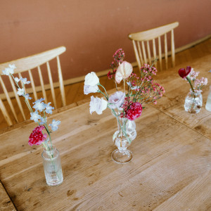 テーブルの装花|784845さんの3＋3CAFE（サンタスサンカフェ）の写真(2607096)