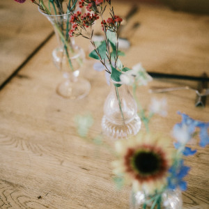 テーブルの装花|784845さんの3＋3CAFE（サンタスサンカフェ）の写真(2607101)