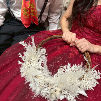 カラードレスとブーケ