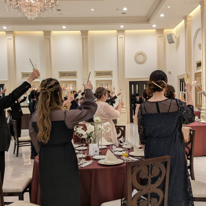 乾杯の合図で！かんぱーい|785180さんの北山迎賓館/テイクアンドギヴ・ニーズウェディングの写真(2608796)