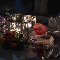 キャンドルを置いたので照明を消したときとても綺麗でした