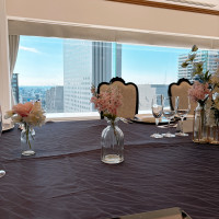 試食会場の装花です。