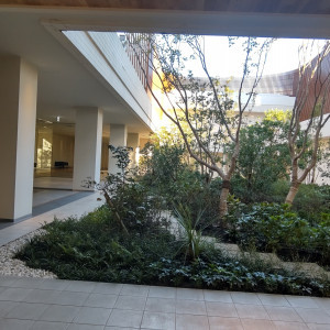 中庭　雨天時はガラス張りになるが晴天時は外の風が感じられる|785385さんのWeGreen RESORTの写真(2609840)