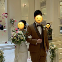 退場のタイミングでフラワーシャワー