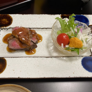 ステーキ 牛フィレステーキ
添え野菜 特製人参ドレッシング|785447さんの高瀬神社の写真(2616555)