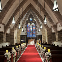 入り口からの写真。レトロと現代風が組み合わさっていた。