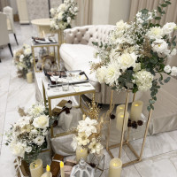 披露宴会場　高砂周囲装花