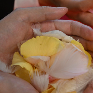 フラワーシャワー　花びら、持参のフェザー|785457さんのCasa d' Angela Aoyama（カサ・デ・アンジェラ青山）の写真(2615838)