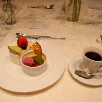 デザートと食後のコーヒー