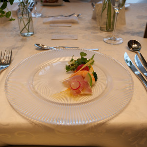 最初の料理　別角度|785463さんのThe 33 Sense of Wedding(ザ・サーティースリー・センス・オブ・ウエディング)の写真(2610596)