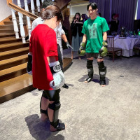 余興ではキックボクシングをしました