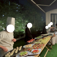 バーベキューとデザートビュッフェ