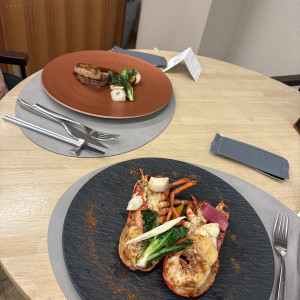 オマール海老とお肉とフォアグラの試食をいただきました。|785547さんのAILE d'ANGE NAGOYA（エル・ダンジュ ナゴヤ）の写真(2612901)