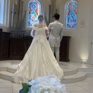 白を基調とした神聖な場所で気持ちも高まりました！|785700さんのア・ラ・モードパレ＆ザ・リゾート（A LA MODE PALAIS＆THE RESORT）の写真(2612698)