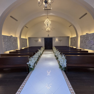 挙式会場です。新郎新婦目線の写真です。