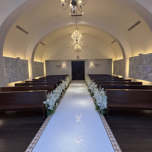 挙式会場です。新郎新婦目線の写真です。|785879さんのアイネス ヴィラノッツェ大阪（クラウディアホールディングスグループ）の写真(2614106)