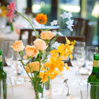 テーブルの装花