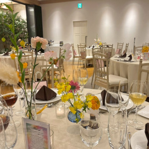 テーブルクロスとナプキンは会場とカラードレスに合わせて選択！|786658さんのラグナヴェール仙台の写真(2617988)