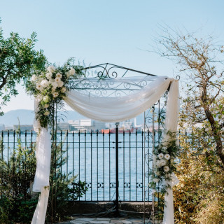 ガーデン挙式の会場です！海が見えて綺麗でした。