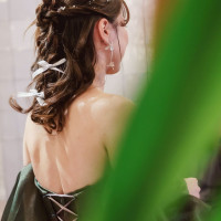 ヘアメイクリハーサルで沢山相談して決めたヘアメイクです