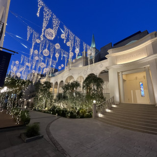 冬限定だそうですが、チャペル前のイルミネーション綺麗でした。