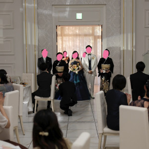 お開き前の最後の挨拶
メイン出入口で行う|787280さんのキャッスルガーデン OSAKAの写真(2628282)