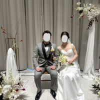 高砂は用意せず、フォトブースだけ作りました。