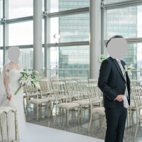 挙式会場でファーストミートをゲスト入場前に撮影しました。