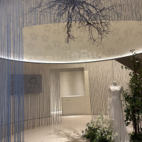 カーテンが素敵な受付スペースです。