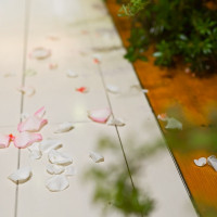 挙式後のフラワーシャワー