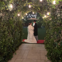 前撮りの写真でアーチの中に入って取れます！