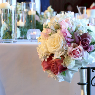 当日持ったブーケです。自分のオーダー通りに作って頂きました。