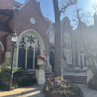 それぞれの会場に中庭がありました。