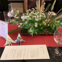 ゲストの席と装花