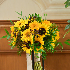 ひまわりブーケはお色直しで|788344さんのザ コンチネンタル横浜の写真(2625058)