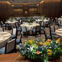 新郎新婦席から見た披露宴会場です。全席を見渡せました。