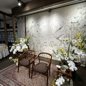 披露宴会場の壁紙がとても印象的でした|788517さんの萬屋本店 - KAMAKURA HASE est1806 -の写真(2625916)