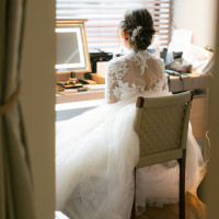 客室でのお支度中