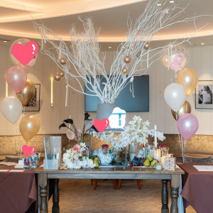待合室の飾りつけです
指定通りに風船を飾っていただきました|789074さんのヴェルミヨンバーグ名古屋 ●BRASSグループの写真(2633765)