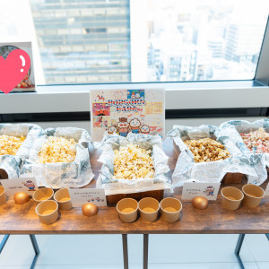持ち込んだポップコーンをかわいく配置いただきました|789074さんのヴェルミヨンバーグ名古屋 ●BRASSグループの写真(2633766)