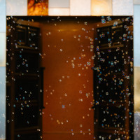 退場のバブルシャワーは後ろから見るととても綺麗で感動でした