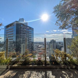 受付スペースから望むテラス|789207さんのキンプトン新宿東京の写真(2628417)