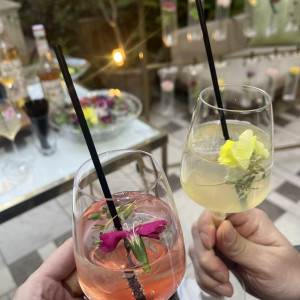 ドリンクをいただきました。お花がかわいい。|789406さんのザ クラブ オブ エクセレントコーストの写真(2629309)