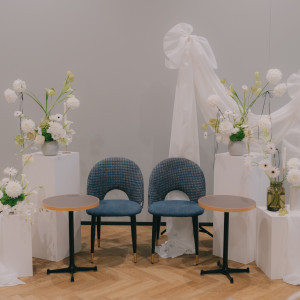 グリーン×ホワイト、白い布で飾ってもらったこだわりの高砂|789595さんのアンジェロコート東京 宇都宮の写真(2629976)