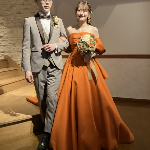 新婦のお色直しはオレンジでした。|790109さんのVILLA de ESPOIR  ～エスポワール～の写真(2638079)