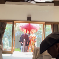 披露宴お庭から登場の演出