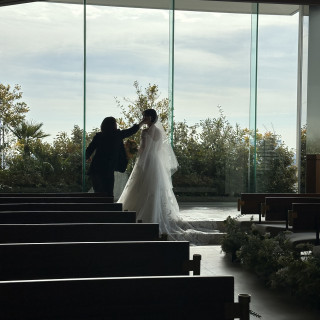 チャペルでの式前の写真