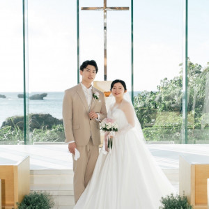 挙式前撮影|790850さんの瀬良垣島教会/アールイズ・ウエディングの写真(2635436)