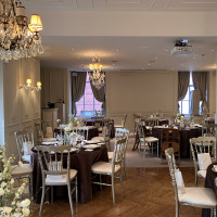 高砂から見た披露宴は横に広く、距離感が近くて心地よいです