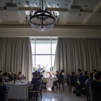 お色直し後はテラスから入場しました。